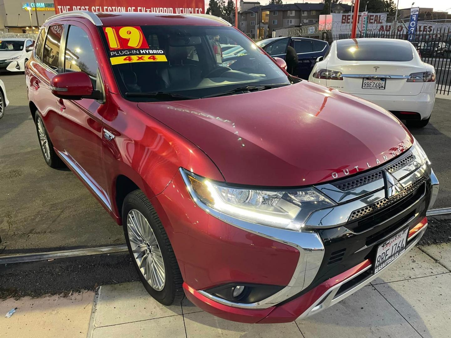 2019 RED /BLACK Mitsubishi Outlander PHEV (JA4J24A55KZ) , located at 744 E Miner Ave, Stockton, CA, 95202, (209) 944-5770, 37.956863, -121.282082 - PLUS TAXES AND FEES - Photo#1